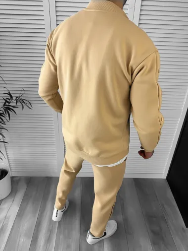 Trening barbati slim fit mustar Pantaloni + Hanorac K018 K16